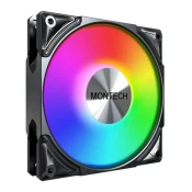 Ventilator MONTECH Metal Pro 12 ARGB, PWM, 120mm, 2200 okr/min, RGB, črni