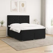 vidaXL Postelja boxspring z vzmetnico Črna 140 x 200 cm Žamet