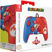 PDP žični kontroler Faceoff Deluxe+ z avdio priključkom Mario za Nintendo Switch