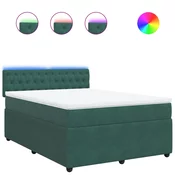 vidaXL vidaXL Box spring postelja z vzmetnico temno zelen 140x190 cm žamet, (21307394)