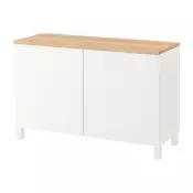 BESTA Kombin. odlaganje s vratima, bela/Lappviken/Stubbarp bela, 120x42x76 cm
