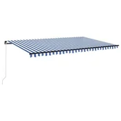 vidaXL vidaXL Ročno zložljiva tenda 500x350 cm modra in bela, (20742914)