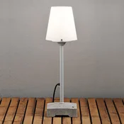 Konstsmide Terasa svetilka Lucca, siva, višina 59 cm, kovina, IP44 - Sodobni - siva, bela