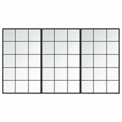 Vidaxl Stensko ogledalo 3 kosi črno 100x60 cm kovinsko
