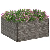 vidaXL vidaXL Vrtno cvetlično korito sivo 80x80x40 cm poli ratan, (20981447)