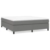 Vidaxl Posteljni okvir z vzmetmi temno siv 160x200 cm blago