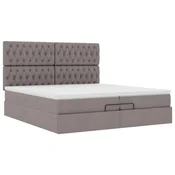 vidaXL Otomanski posteljni okvir z vzmetnicami taupe 200x200 cm blago