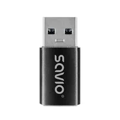 SAVIO Adapter usb-c 3.1 (f) savio ak-81 usb-a 3.1 (m), crni