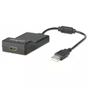MH adapter USB to HDMI, USB A-maleHDMI-female, crni,151061