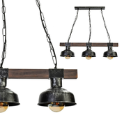 FARO BLACK/WOOD viseća lampa 3xE27