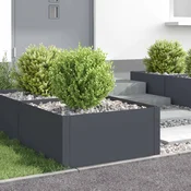 vidaXL Robovi trave 4 pcs 60 x 60 x 35 cm Jeklo Antracit