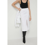Traper suknja Armani Exchange boja: bijela, midi, ravna