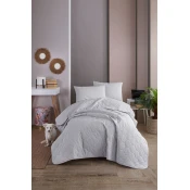 Lessentiel Maison Set Prekrivac i jastucnica Solid, 160x220 cm, Sivi