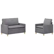 Set sofe 2 pcs Svjetlosiva Poliester