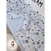 Bubamara037 Set posteljine za krevetac sa ravnom ogradicom, Svetloplavi