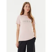 GUESS Funkcionalna majica NINA roza/srebrna