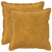 vidaXL Blazina z blazino HOUTEN 2 kos Rumena Mikrofibra