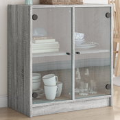 Bocni ormaric sa staklenim vratima boja hrasta 68x37x75,5 cm