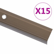 Vidaxl vidaXL L-oblikovane stopniščne obloge 15 kosov aluminijaste 90 cm