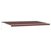 Vidaxl Ročno zložljiva tenda rjava 500x300 cm