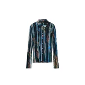 Desigual Bluza modra/svetlo rumena/temno zelena/bordo