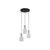 Luster na sajli SOPHIA 3xE14/10W/230V crna/zadimljeno bež/bela