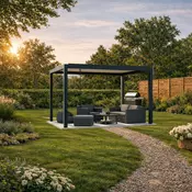 Bioklimatska pergola Ancora — Ročni/3 x 4 m/Antracit-bela/Samostoječa