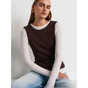 Dilvin Bluza rjava/bela