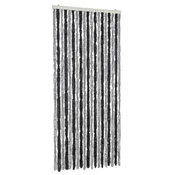 VIDAXL Zavesa proti mrčesu siva in črna 56x185 cm šenilja