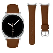 INF Kompatibilno z Samsung Galaxy Watch8/Classic Usnjen Pas z Litchi Vzorec Brown, (5000079830)