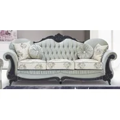 Casa Padrino luxury baroque sofa green gray/cream/dark brown - Magnificent living room sofa with an elegant pattern and rhinestones - Living room furniture in baroque style - Baroque furniture