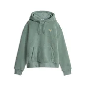 PUMA Sherpa Relaxed Sweatshirt Women, Clothing, Green Moon, L