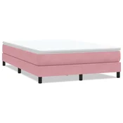Vidaxl Box spring postelja brez vzmetnico roza 140x210 cm žamet