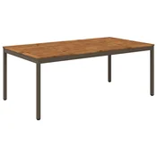 vidaXL Vrtnna jedilna miza Naravna in kava 196 x 100,5 x 75 cm