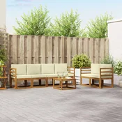 Set vanjskih sofa s jastukom 7 pcs Prirodna i krem