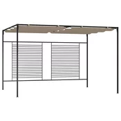 Sjenica s pomicnim krovom 3 x 4 x 2,3 m smedesiva 180 g/m2