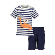 BLUE SEVEN Pidžama set, mornarsko plava / narancasta / bijela