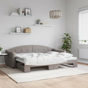 Greatstore Izvlečna dnevna postelja temno taupe 80x200 cm blago