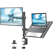 Nov namizni nosilec DuoMount za monitor in prenosnik, ergonomski, nastavljiv in vrtljiv, TRD-BLK-2ST-13-32