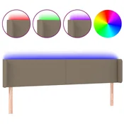 Vidaxl LED posteljno vzglavje taupe 163x16x78/88 cm blago