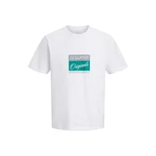 Jack & Jones Plus Majica JORHyeres  siva / smaragd / bela