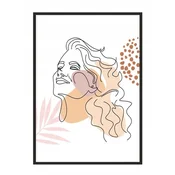 shumee SLIKOVNI PLAKAT V OKVIRJU 33x43 cm Črtna umetnost Ona P1863