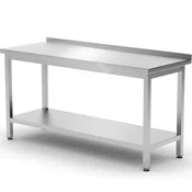 Hendi Delovna miza za ob steno z robom in polico Kitchen Line STAL 1200 x 600 x 850 mm – Hendi 817285