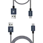 Dux Ducis K-TWO mikro USB kabla 1m + 0,2m modra