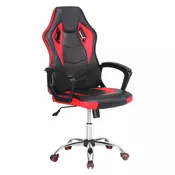 eoshop Pisarniški stol FORMULA črno-rdeč, nastavljiva višina, gugalni mehanizem, PU kolesa