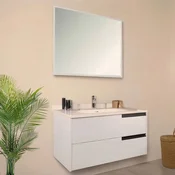 HANAH HOME Kupatilski ormarić sa umivaonikom i ogledalom (2 komada) Eylul Bianco