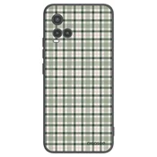 Silikonski črni ovitek za Vivo Y33s - Sage Tartan