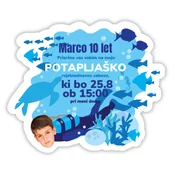 Personal Personalizirana vabila 6 kosov - Modri rojstni dan