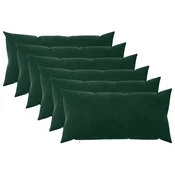 Vidaxl Prevleka za blazino 6 kos HEERLEN Temno zelena 40 x 70 cm Žamet