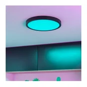 Eglo 901373 -LED RGBW zatemnjiva kopalniška stropna svetilka FUEVA-Z LED/14,3W/230V 27,8cm IP44 črna